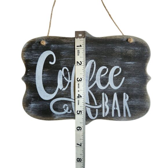 Coffee Bar white black rustic farmhouse kitchen decor handmade sign - Picture 8 of 9